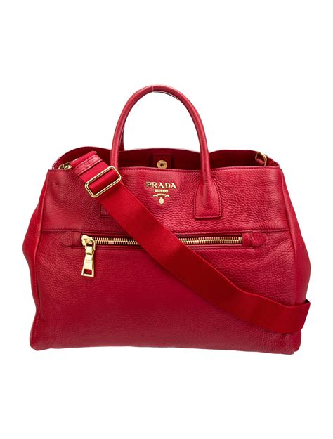 prada daino tote red